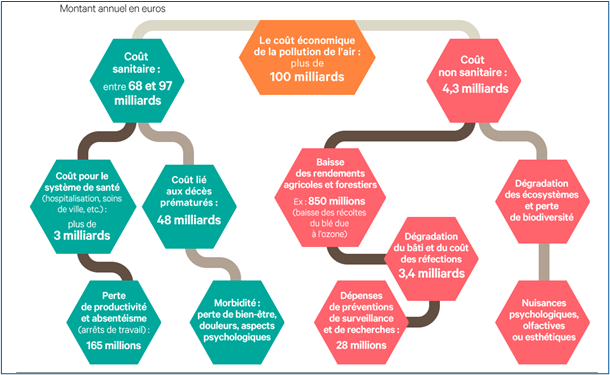 Infographie coûts économiques France