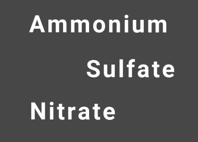 Visuel avec aplat gris avec écrit ammonium, nitrate, sulfate